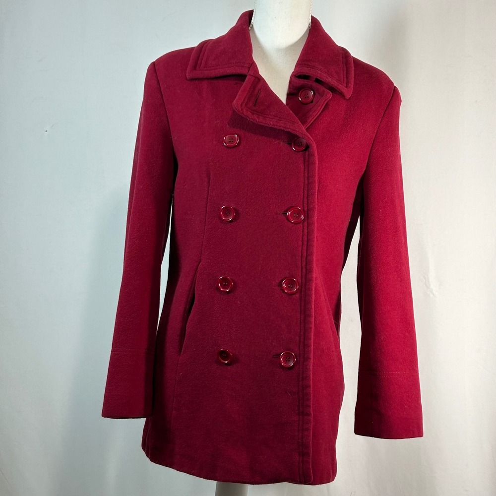 Jones NewYork Double Breasted Wool Blend Peacoat Women's Warm Winter Jacket 8